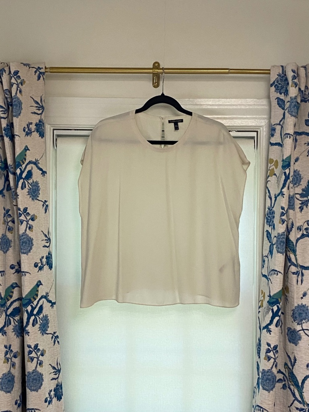 Eileen Fisher Cream Silk Top, XL
